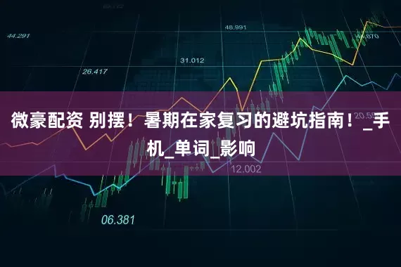 微豪配资 别摆！暑期在家复习的避坑指南！_手机_单词_影响